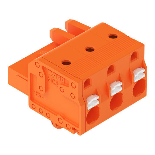 1-conductor female connector, push-button, Push-in CAGE CLAMP&reg;, orange