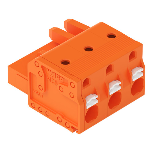 1-conductor female connector, push-button, Push-in CAGE CLAMP&reg;, orange