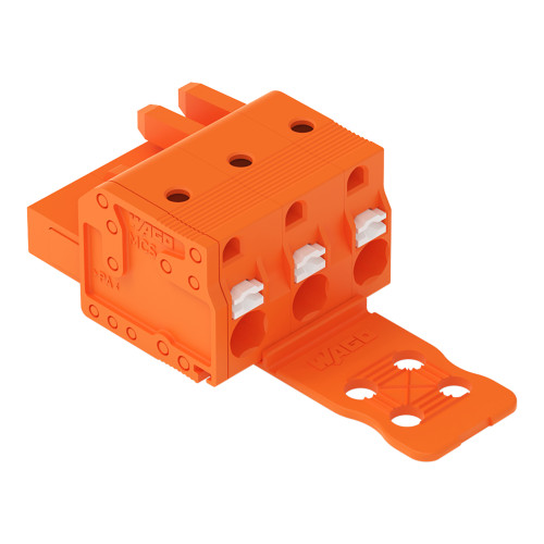 1-conductor female connector, push-button, Push-in CAGE CLAMP&reg;, orange