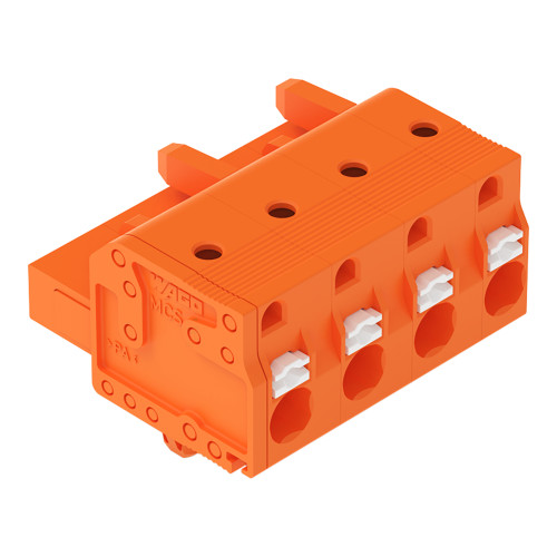 1-conductor female connector, push-button, Push-in CAGE CLAMP&reg;, orange