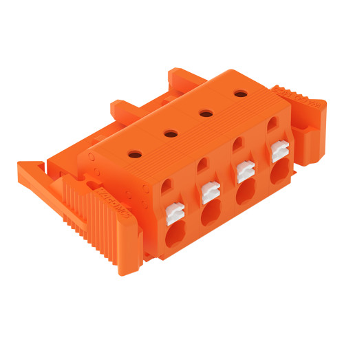 1-conductor female connector, push-button, Push-in CAGE CLAMP&reg;, orange