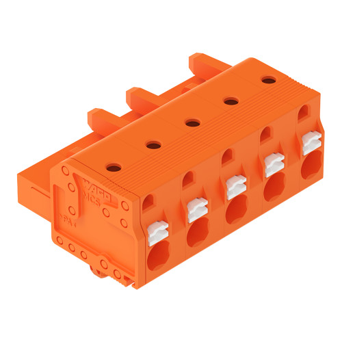 1-conductor female connector, push-button, Push-in CAGE CLAMP&reg;, orange