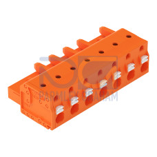 1-conductor female connector, push-button, Push-in CAGE CLAMP&reg;, orange