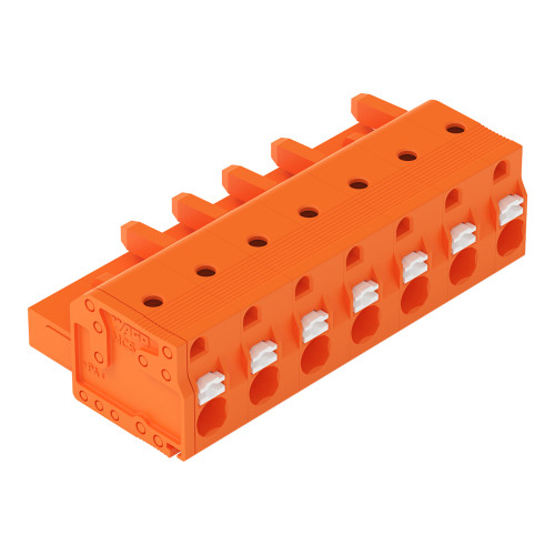 1-conductor female connector, push-button, Push-in CAGE CLAMP&reg;, orange