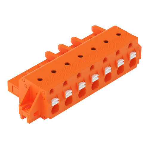 1-conductor female connector, push-button, Push-in CAGE CLAMP&reg;, orange