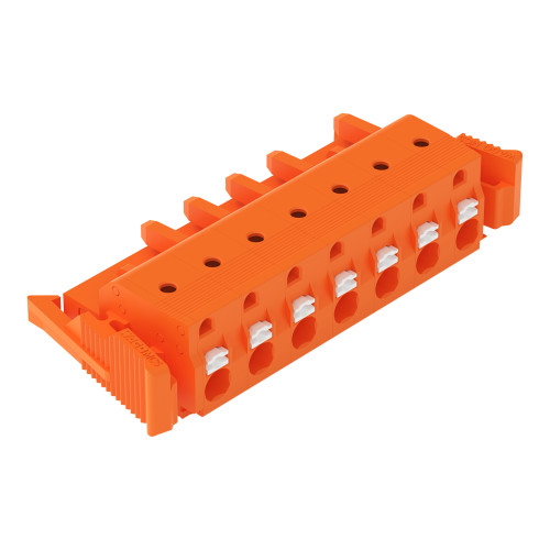 1-conductor female connector, push-button, Push-in CAGE CLAMP&reg;, orange