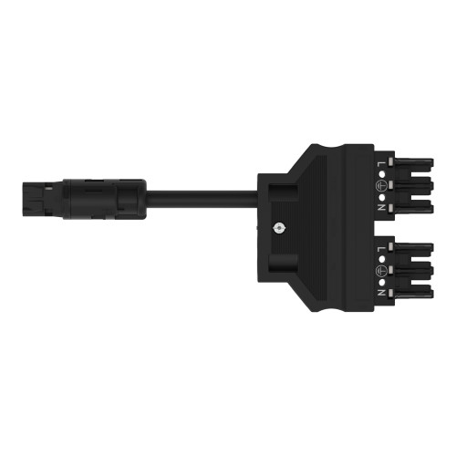 pre-assembled Y-cable, Eca, Plug/Socket MIDI, black