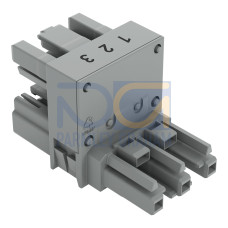 h-distribution connector, 3-pole, Cod. B, gray