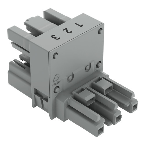 h-distribution connector, 3-pole, Cod. B, gray