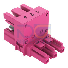 h-distribution connector, 3-pole, Cod. B, pink