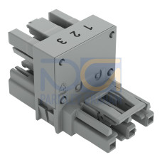h-distribution connector, 3-pole, Cod. B, gray