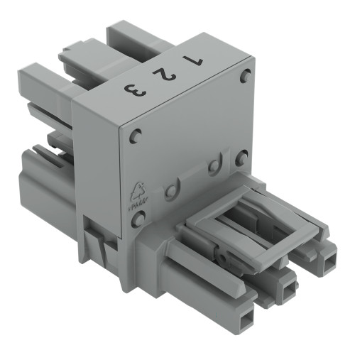 h-distribution connector, 3-pole, Cod. B, gray