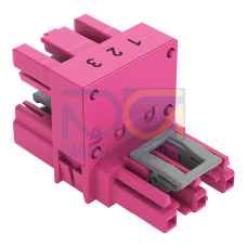 h-distribution connector, 3-pole, Cod. B, pink