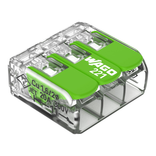 4mm&sup2; Compact Splicing Connectors, 3-Conductor Connector With Levers
