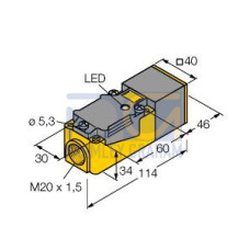 Inductive Sensor, With Increased Temperature Range, Operating voltage Nom. 8.2