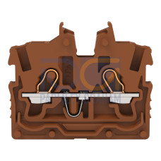 2-conductor miniature through terminal block, with operating slots, 1 mm&sup2;, brown