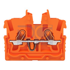 2-conductor miniature through terminal block, with operating slots, 1 mm&sup2;, orange