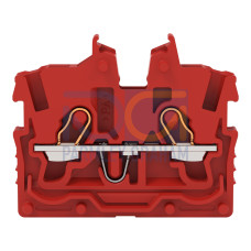 2-conductor miniature through terminal block, with operating slots, 1 mm&sup2;, red