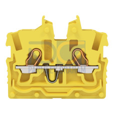 2-conductor miniature through terminal block, with operating slots, 1 mm&sup2;, yellow