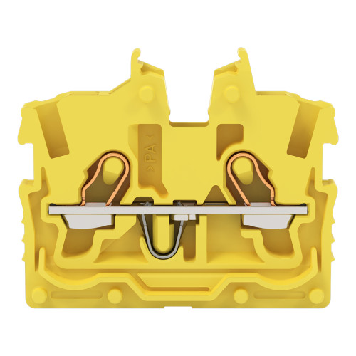 2-conductor miniature through terminal block, with operating slots, 1 mm&sup2;, yellow