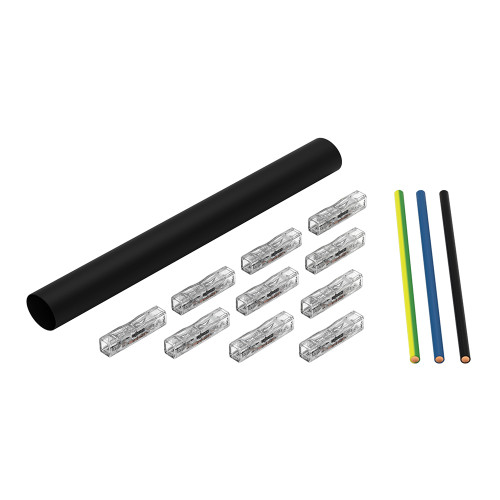 cable repair set, for multicore cables, Straight-through, black
