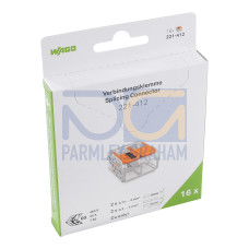 Splicing connector with levers, for all conductor types, max. 4 mm&sup2;, transparent