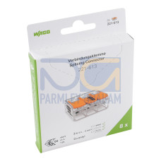 Splicing connector with levers, for all conductor types, max. 6 mm&sup2;, transparent