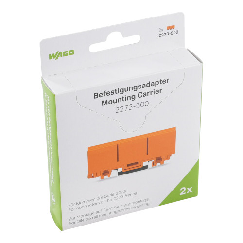 Mounting carrier, for single- and double-row con., 2273 Series, orange