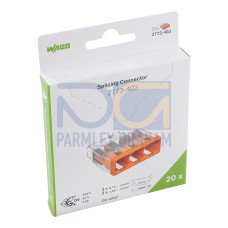 PUSH WIRE&reg; splicing connector, for solid and stranded conductors, max. 4 mm&sup2;, transparent