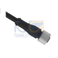 Cordset: Single Ended M12, 5-pin Straight Female, 18 m 5x22 Black PVC Jacket, Nickel-Plated Brass Coupling Nut