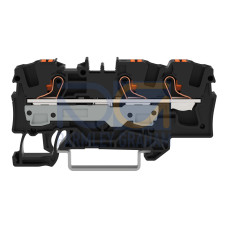 3-conductor through terminal block, with push-button, 6 mm&sup2;, black