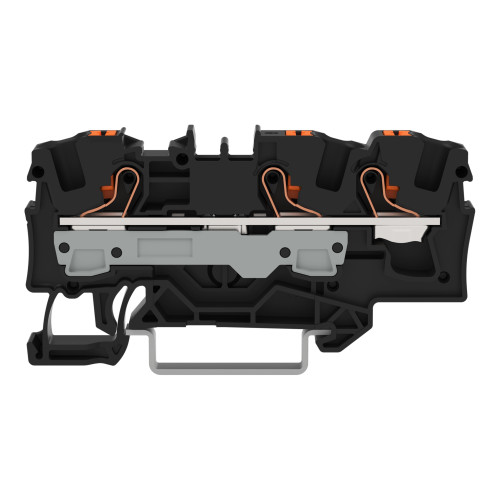 3-conductor through terminal block, with push-button, 6 mm&sup2;, black