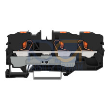 3-conductor through terminal block, with push-button, 10 mm&sup2;, black