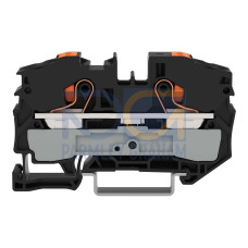 2-conductor through terminal block, with push-button, 16 mm&sup2;, black