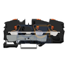 3-conductor through terminal block, with push-button, 16 mm&sup2;, black