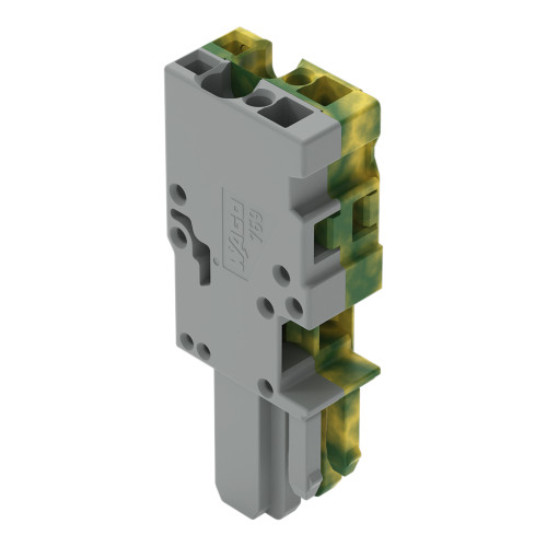 1-conductor female connector, CAGE CLAMP&reg;, 4 mm&sup2;, green-yellow/gray