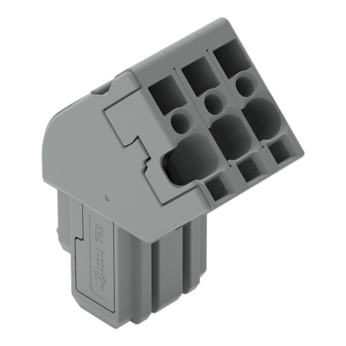 1-conductor female connector, angled, CAGE CLAMP&reg;, 4 mm&sup2;, gray