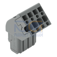 1-conductor female connector, angled, CAGE CLAMP&reg;, 4 mm&sup2;, gray