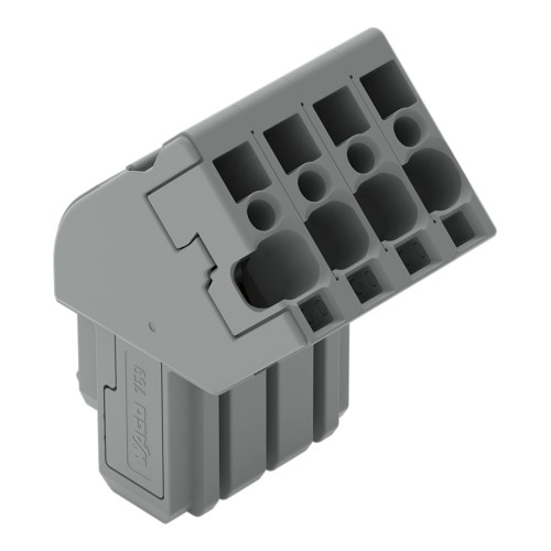 1-conductor female connector, angled, CAGE CLAMP&reg;, 4 mm&sup2;, gray