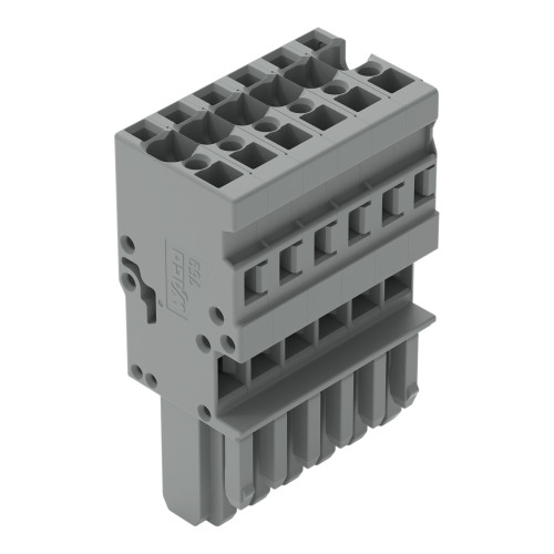 1-conductor female connector, CAGE CLAMP&reg;, 4 mm&sup2;, gray