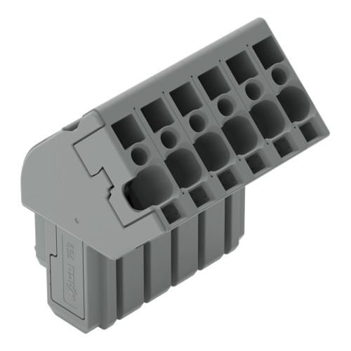 1-conductor female connector, angled, CAGE CLAMP&reg;, 4 mm&sup2;, gray