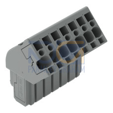 1-conductor female connector, angled, CAGE CLAMP&reg;, 4 mm&sup2;, gray