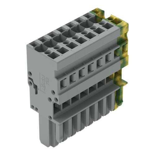 1-conductor female connector, CAGE CLAMP&reg;, 4 mm&sup2;, green-yellow/gray