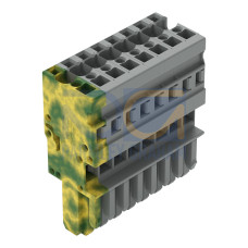 1-conductor female connector, CAGE CLAMP&reg;, 4 mm&sup2;, gray/green-yellow