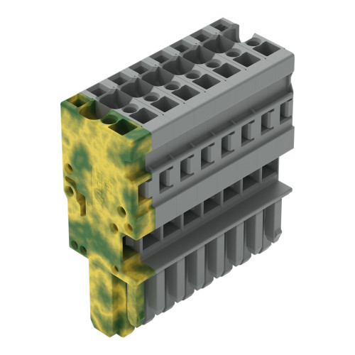 1-conductor female connector, CAGE CLAMP&reg;, 4 mm&sup2;, gray/green-yellow
