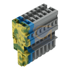 1-conductor female connector, CAGE CLAMP&reg;, 4 mm&sup2;, gray/blue/green-yellow