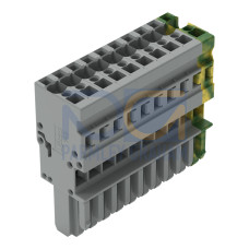 1-conductor female connector, CAGE CLAMP&reg;, 4 mm&sup2;, green-yellow/gray
