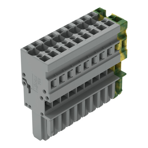 1-conductor female connector, CAGE CLAMP&reg;, 4 mm&sup2;, green-yellow/gray
