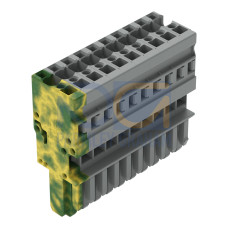 1-conductor female connector, CAGE CLAMP&reg;, 4 mm&sup2;, gray/green-yellow