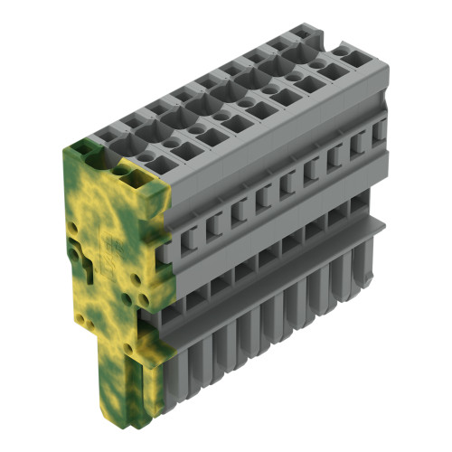 1-conductor female connector, CAGE CLAMP&reg;, 4 mm&sup2;, gray/green-yellow